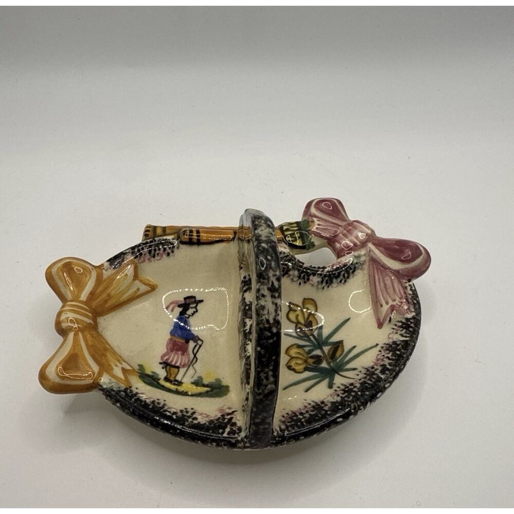 Vintage Henriot Quimper France double spice dish